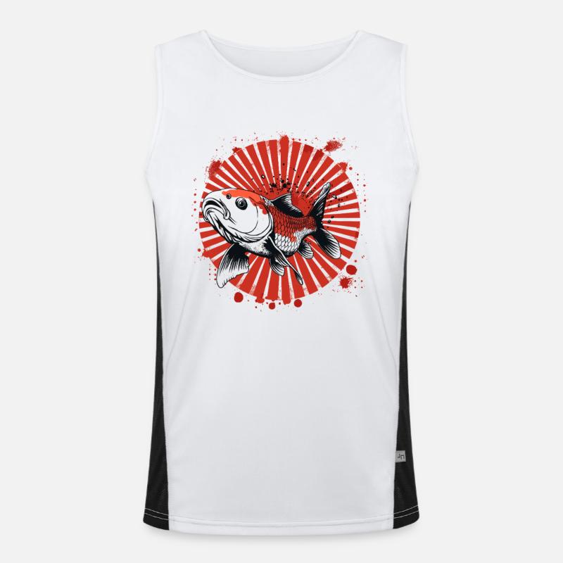 Fisch Graffiti Funktionelles Kontrast-Tank Top für Männer 