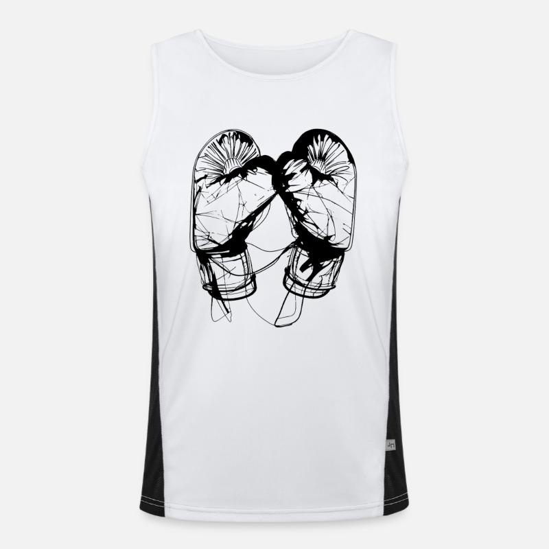 Dessin de gants de boxe Débardeur respirant contrasté Homme 