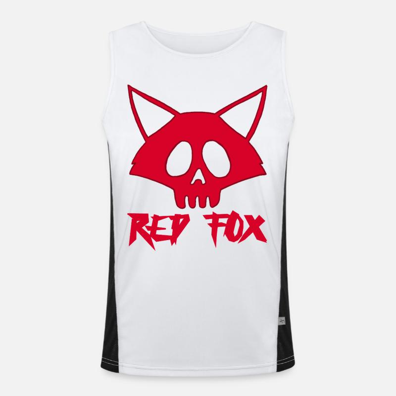 Rotfuchs Schädel Funktionelles Kontrast-Tank Top für Männer 