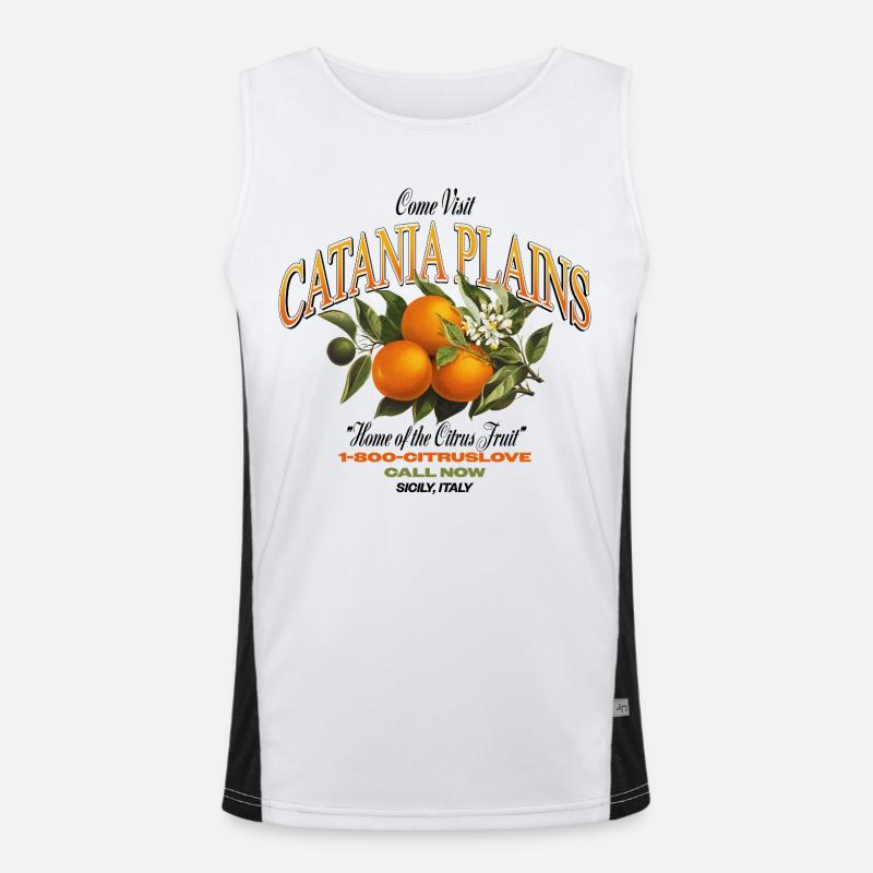Plaines de Catane Design d’agrumes Débardeur respirant contrasté Homme 