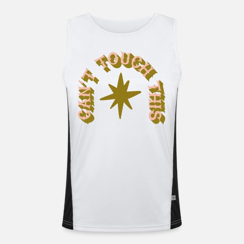 Can't Touch This – Cactus Humor - Men's Functional Contrast Tank Top  - white/black