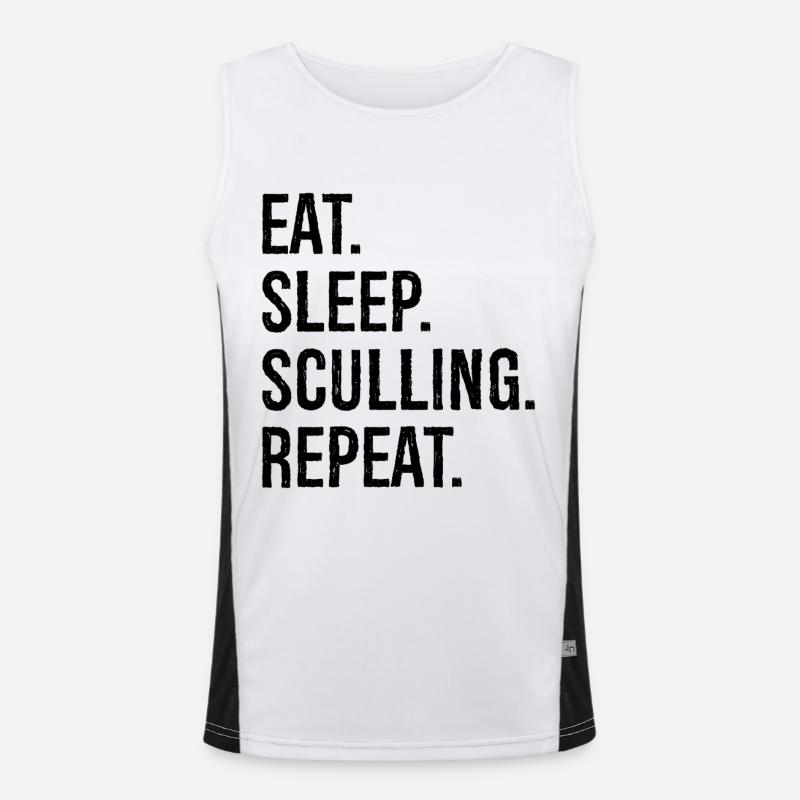 eat sleep sculling repeat Funktionelles Kontrast-Tank Top für Männer 