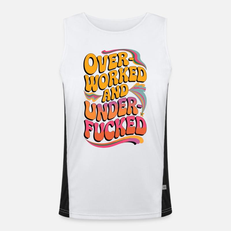 Psychedelisch überarbeitet und gefickt komisches Design Funktionelles Kontrast-Tank Top für Männer 