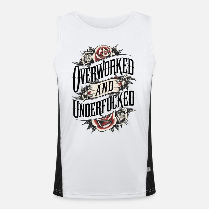 Tattoo-Stil überarbeitetes und unterficktes Design Funktionelles Kontrast-Tank Top für Männer 