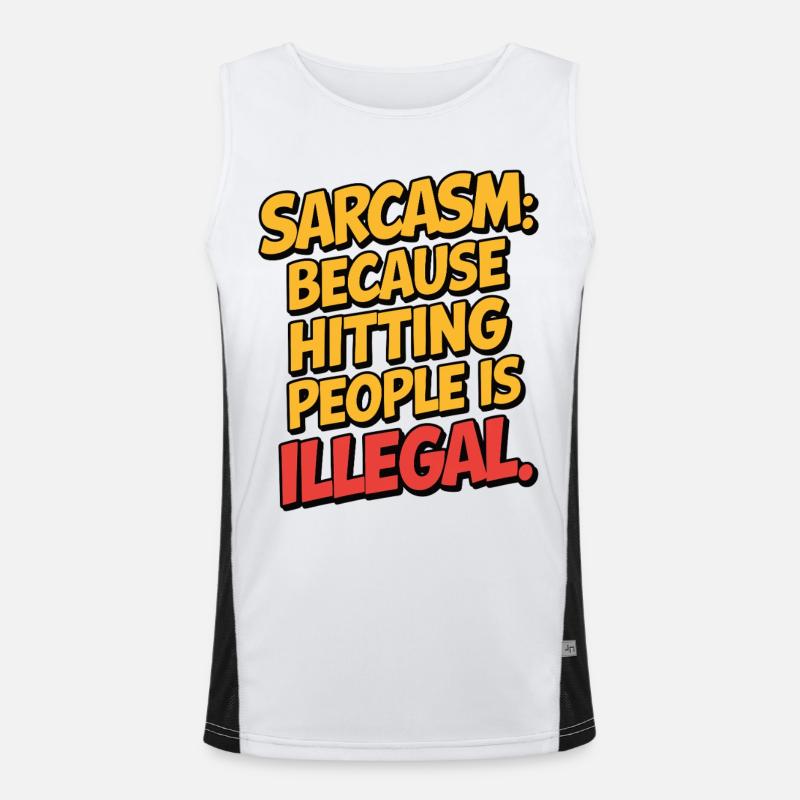 Sarcasme parce que l’honnêteté est trop risquée Citation drôle Débardeur respirant contrasté Homme 
