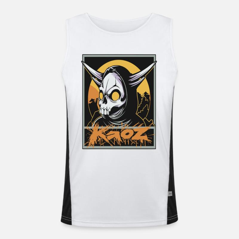 Doom Reaper – Infernal Grim Reaper - Men's Functional Contrast Tank Top  - white/black
