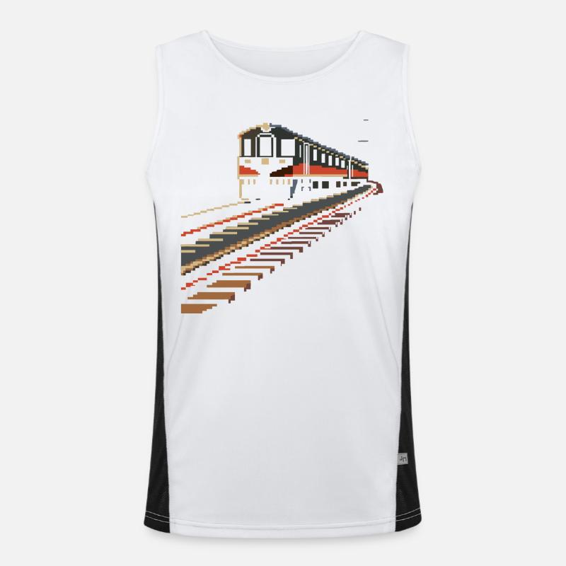 Railroad Pixels Men's Functional Contrast Tank Top 