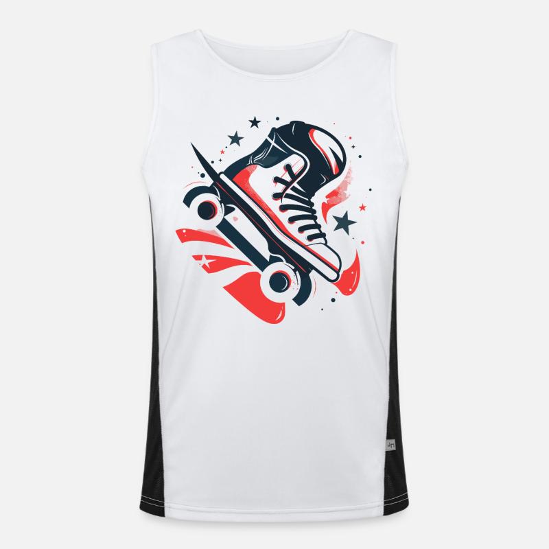 Roller Skates Drawing Men's Functional Contrast Tank Top 