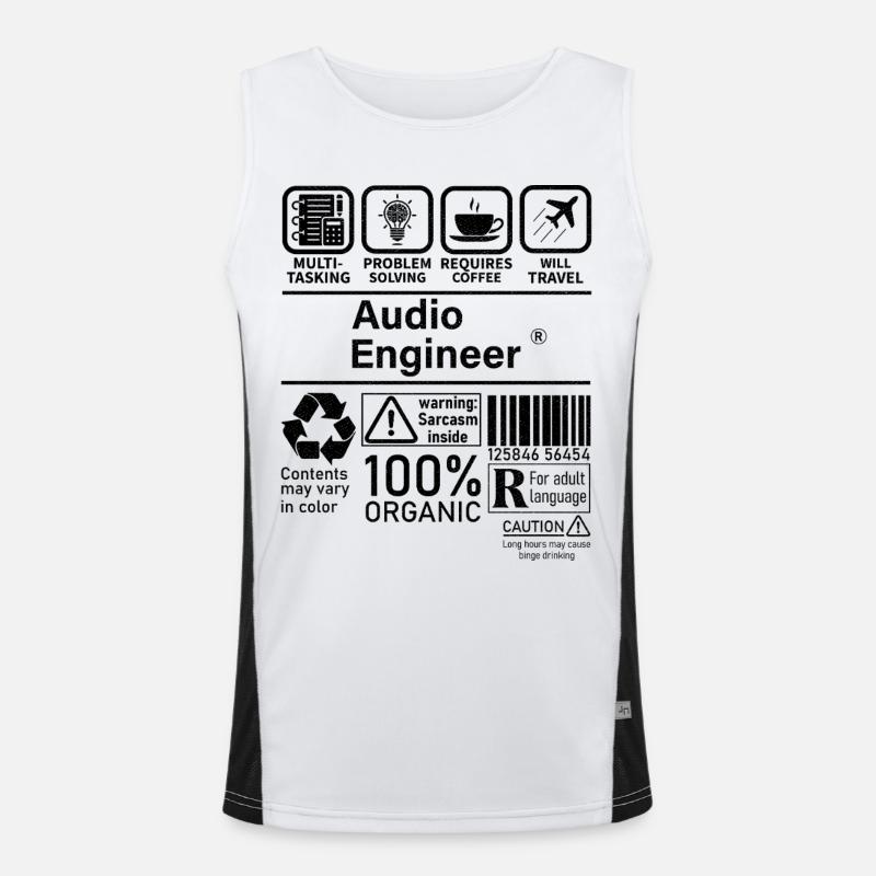 Audio Engineer multi tasking problem solving - Funktionelles Kontrast-Tank Top für Männer  - Weiß/Schwarz