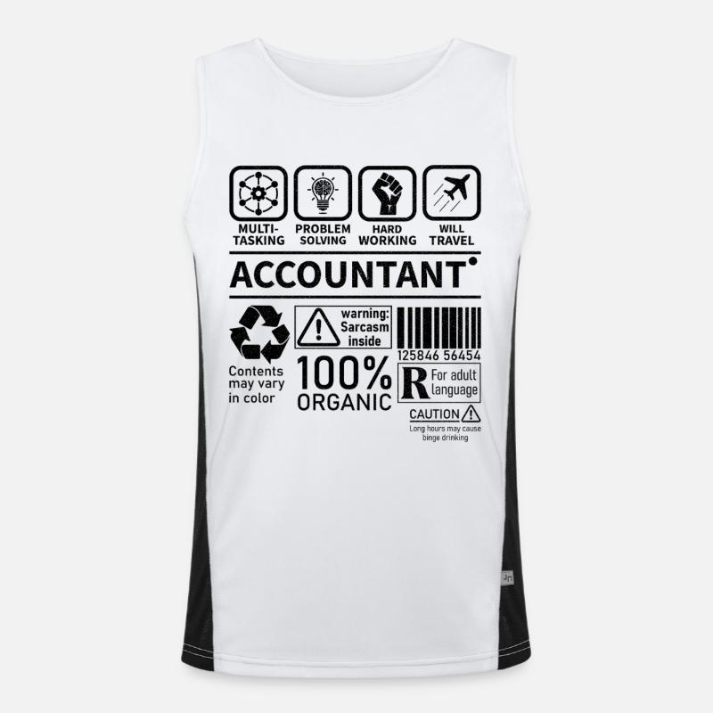 Comptable Multi tâche Résolution de problèmes Travail acharné Débardeur respirant contrasté Homme 