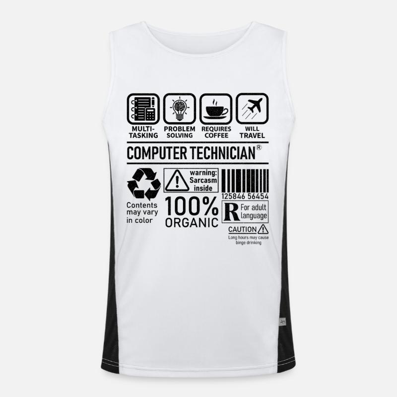Computer Technician multi tasking problem solving Men's Functional Contrast Tank Top 