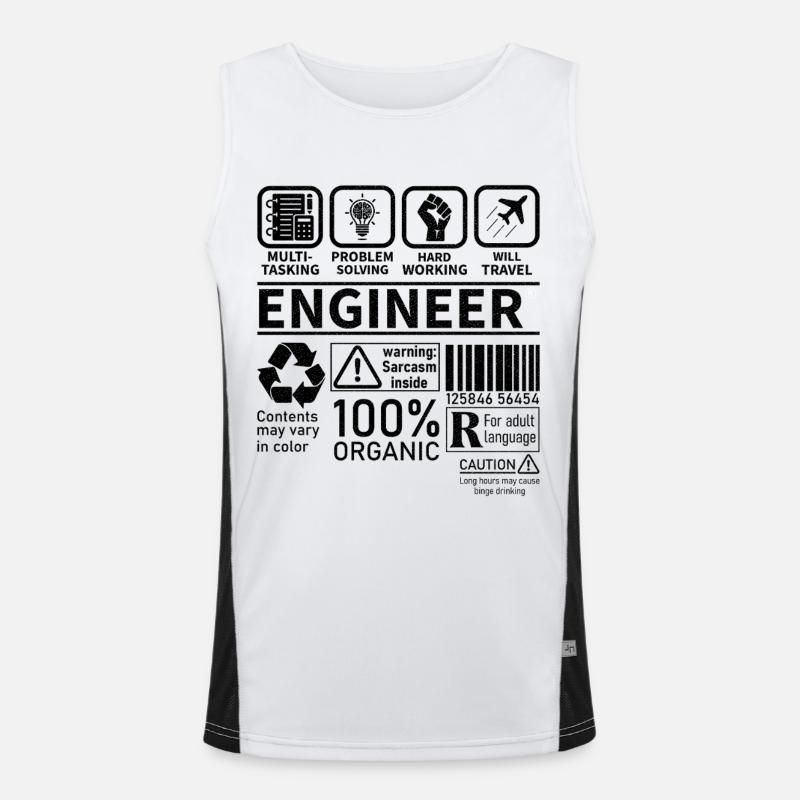 engineer multi tasking problem solving working Men's Functional Contrast Tank Top 