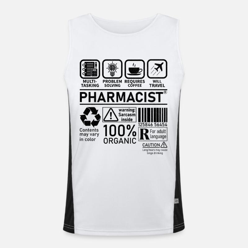 Pharmacist multi tasking problem solving - Men's Functional Contrast Tank Top  - white/black