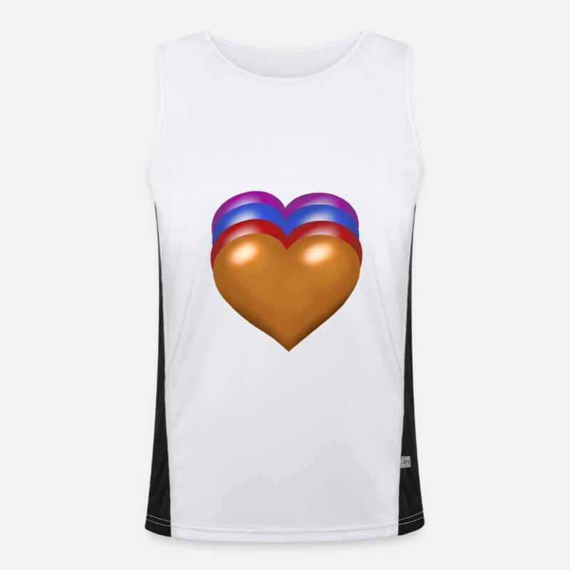 Herz Herzen herzlich Funktionelles Kontrast-Tank Top für Männer 