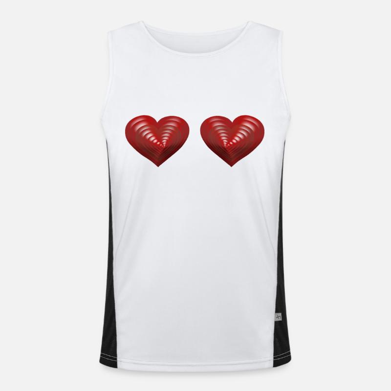 Herz Herzen Valentin Valentinstag Partnerschaft Funktionelles Kontrast-Tank Top für Männer 