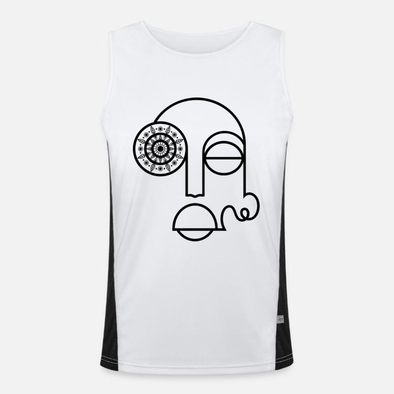 Abstract Face / Modern Abstract Face Men's Functional Contrast Tank Top 