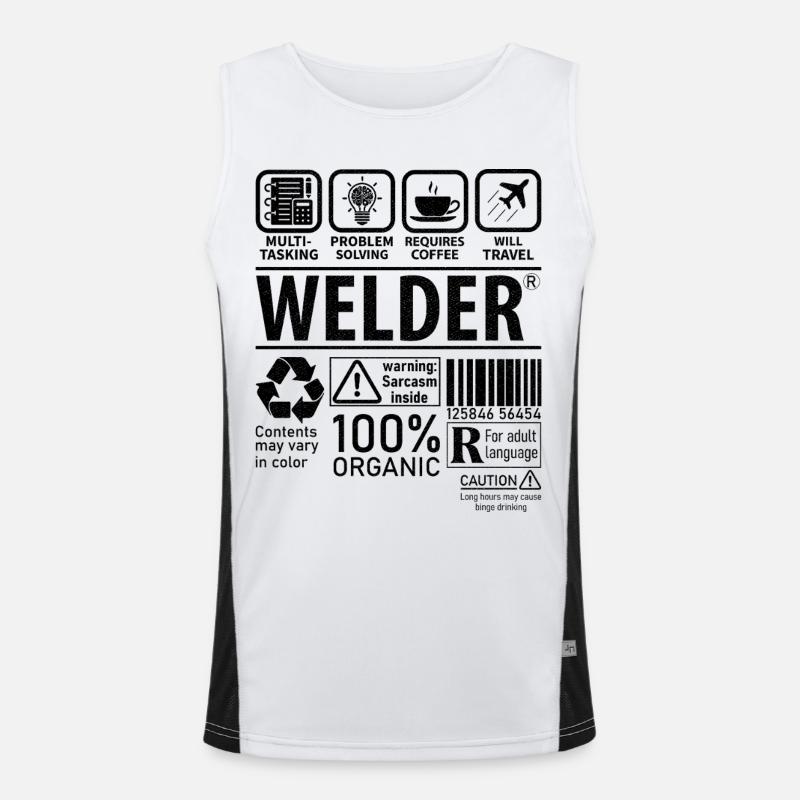Welder multi tasking problem solving requires - Men's Functional Contrast Tank Top  - white/black