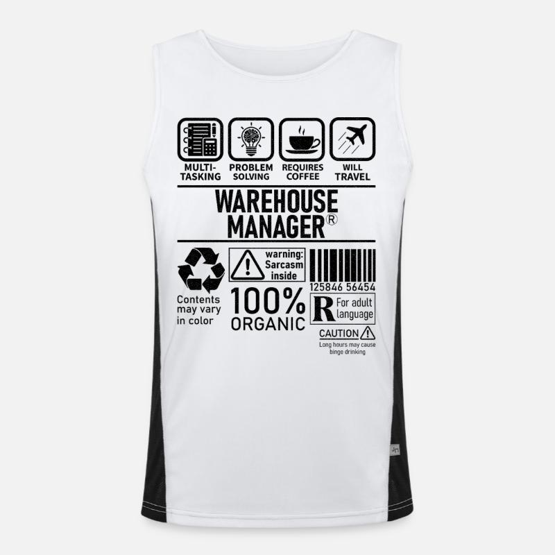 Warehouse Manager multi tasking problem solving - Men's Functional Contrast Tank Top  - white/black
