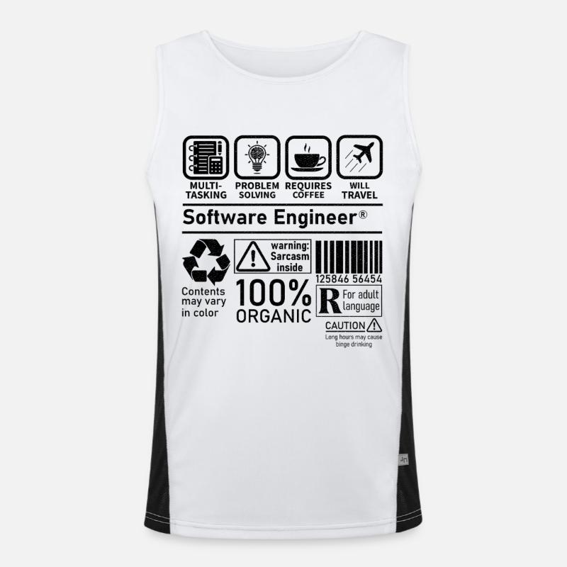 software engineer multi tasking problem solving - Men's Functional Contrast Tank Top  - white/black