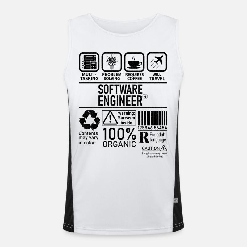 Software Engineer multi tasking problem solving - Funktionelles Kontrast-Tank Top für Männer  - Weiß/Schwarz