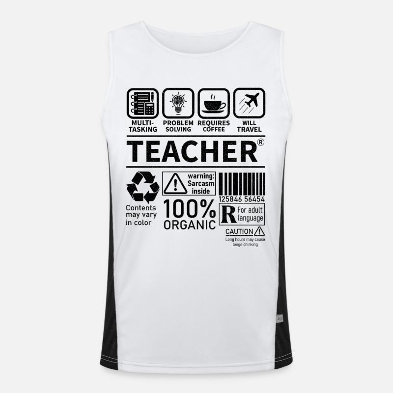 Teacher multi tasking problem solving requires - Men's Functional Contrast Tank Top  - white/black
