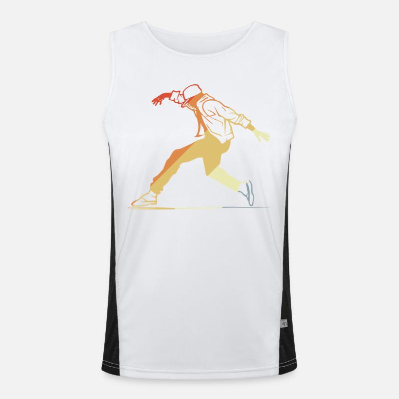 Retro Breakdancing Funktionelles Kontrast-Tank Top für Männer 