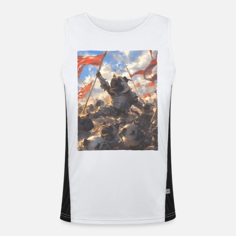 Epische Mops Revolution Kunstvolles Gemälde Funktionelles Kontrast-Tank Top für Männer 