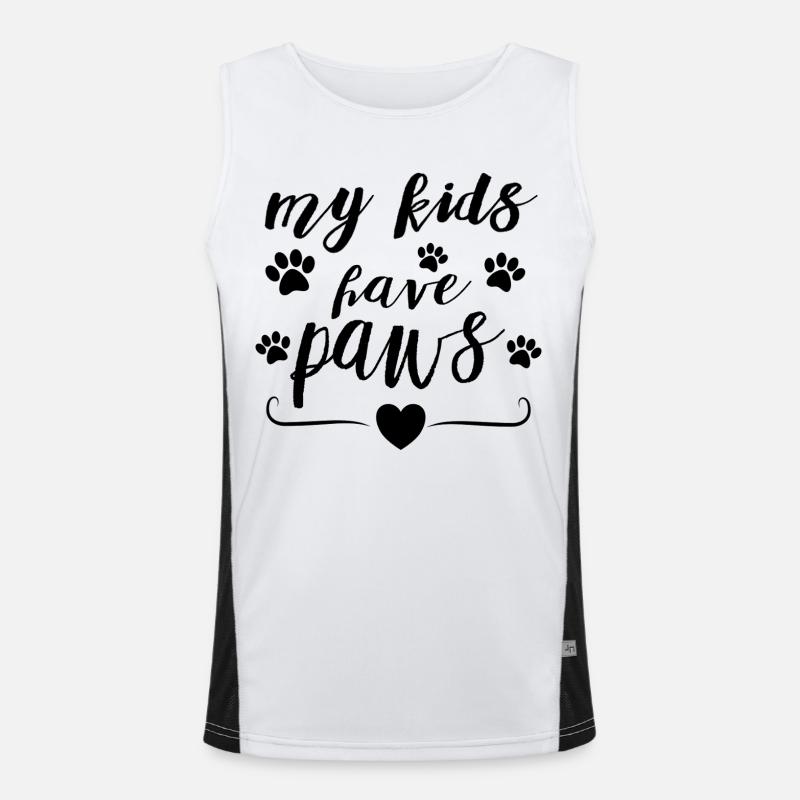 My Kids Have Paws – Pet Parent Statement Design Funktionelles Kontrast-Tank Top für Männer 