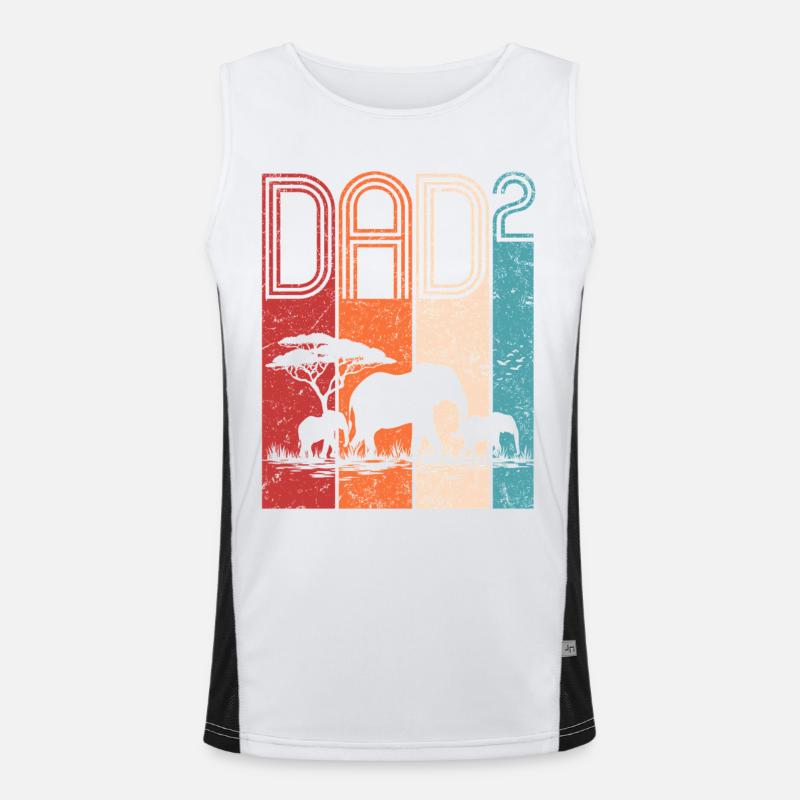 Elephant Family Dad High 2 Gift for Dads Men's Functional Contrast Tank Top 
