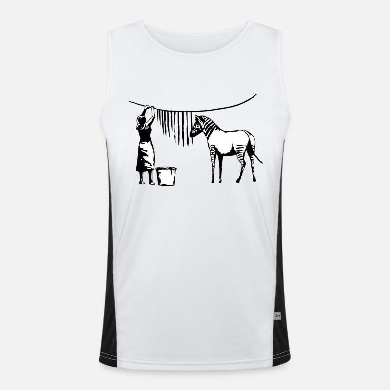 Funny Zebra Stripes Men's Functional Contrast Tank Top 