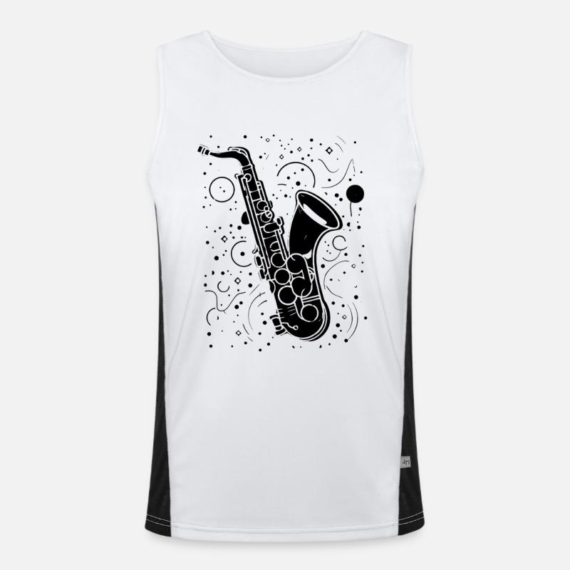 Saxophone Illustration Débardeur respirant contrasté Homme 