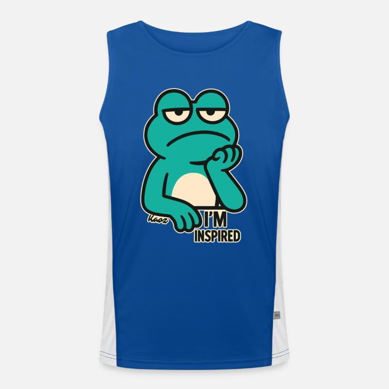 Bored frog: "I'm totally inspired" Men's Functional Contrast Tank Top 