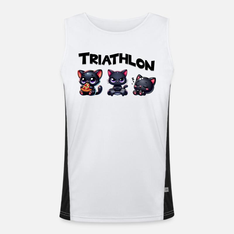 Triathlon Triathlète Chat Débardeur respirant contrasté Homme 