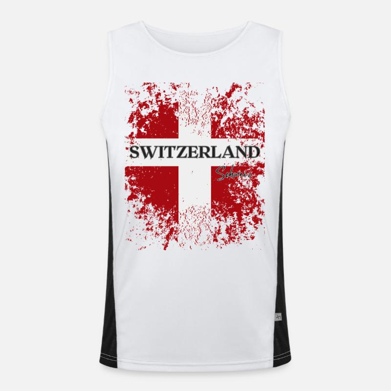 Fierté suisse, drapeau de la Suisse Débardeur respirant contrasté Homme 