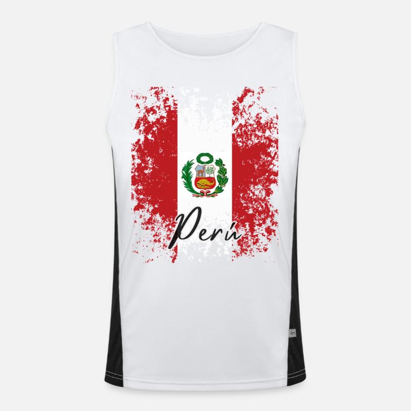 Peruvian pride, proud Peruvian - Men's Functional Contrast Tank Top  - white/black