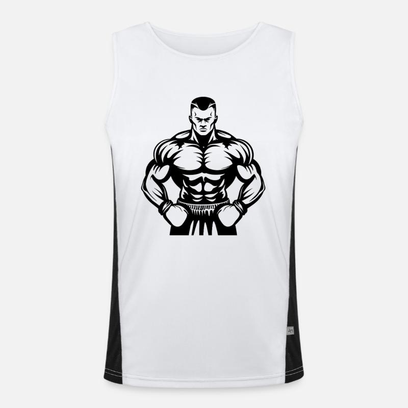 Boxer Drawing Men's Functional Contrast Tank Top 