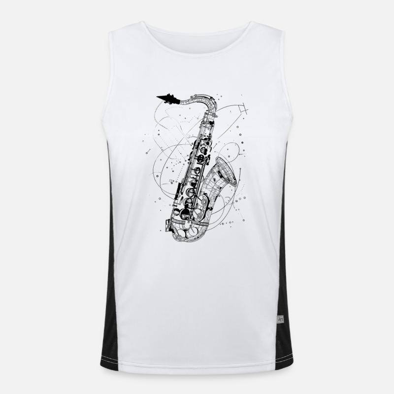 Dessin de saxophone Débardeur respirant contrasté Homme 