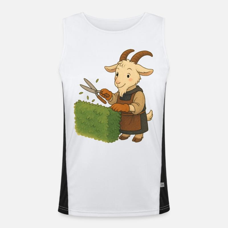 Ein Bock als Gärtner Funktionelles Kontrast-Tank Top für Männer 