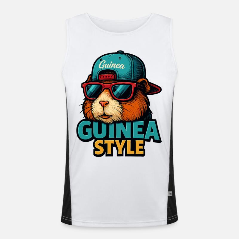 Style guinée : cochon lunettes de soleil Débardeur respirant contrasté Homme 