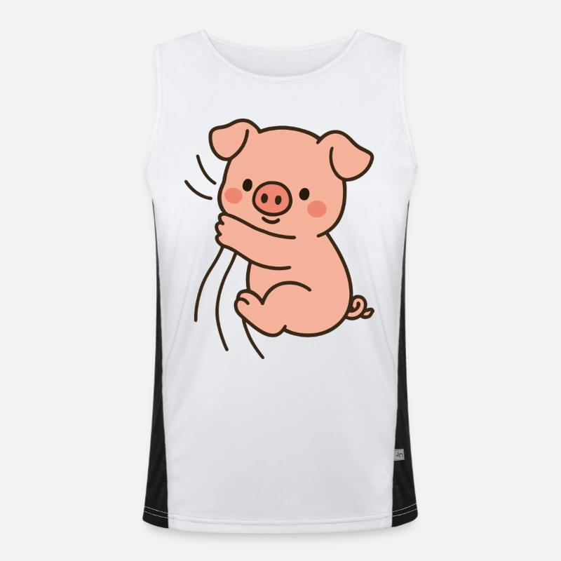 Cher cochon rose Débardeur respirant contrasté Homme 