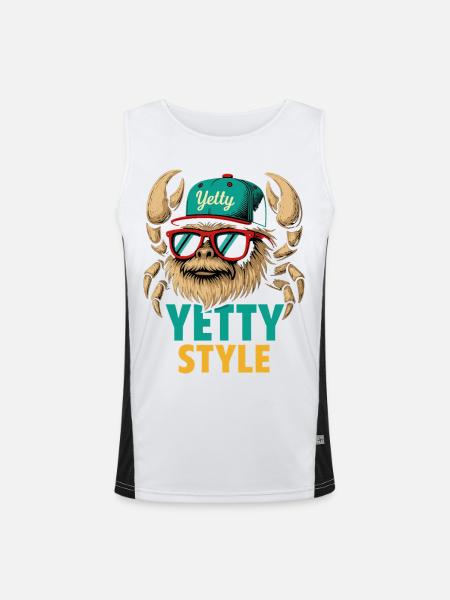 Yetty Style Yeti Graphic - Men's Functional Contrast Tank Top  - white/black