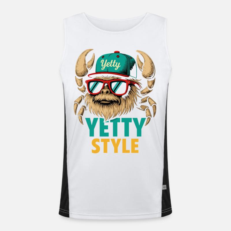 Yetty Style Yeti Graphic - Men's Functional Contrast Tank Top  - white/black