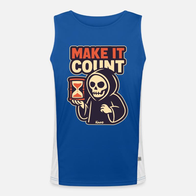 Grim Reaper with Hourglass: Make something of it Men's Functional Contrast Tank Top 