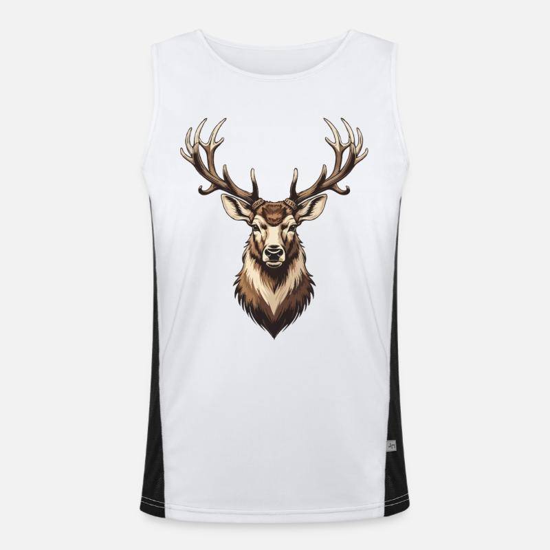 Chasse, chasse, chasse, chasse, cerf, bois de cerf, cerf, Débardeur respirant contrasté Homme 