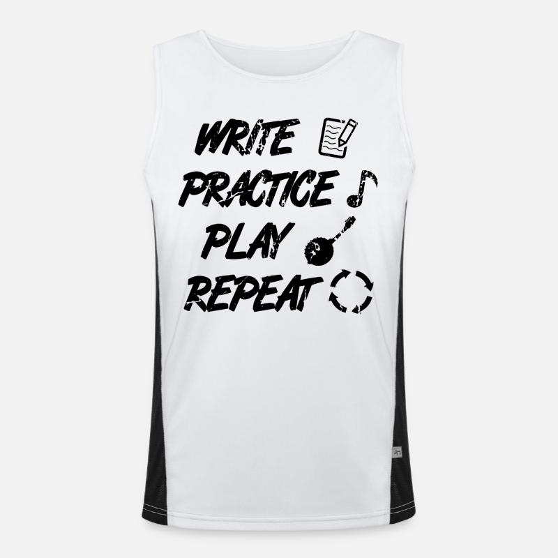 Write Practice Play Repeat Men's Functional Contrast Tank Top 