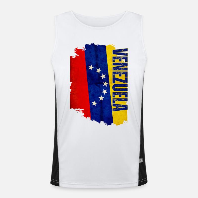 Vertikale venezolanische Flagge, ich liebe Venezuela Funktionelles Kontrast-Tank Top für Männer 