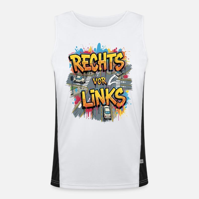 Rechts Vor Links -Graffiti Style Funktionelles Kontrast-Tank Top für Männer 