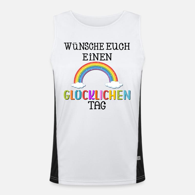 GLÜCKLICHEN TAG WÜNSCHEN - REGENBOGEN Funktionelles Kontrast-Tank Top für Männer 
