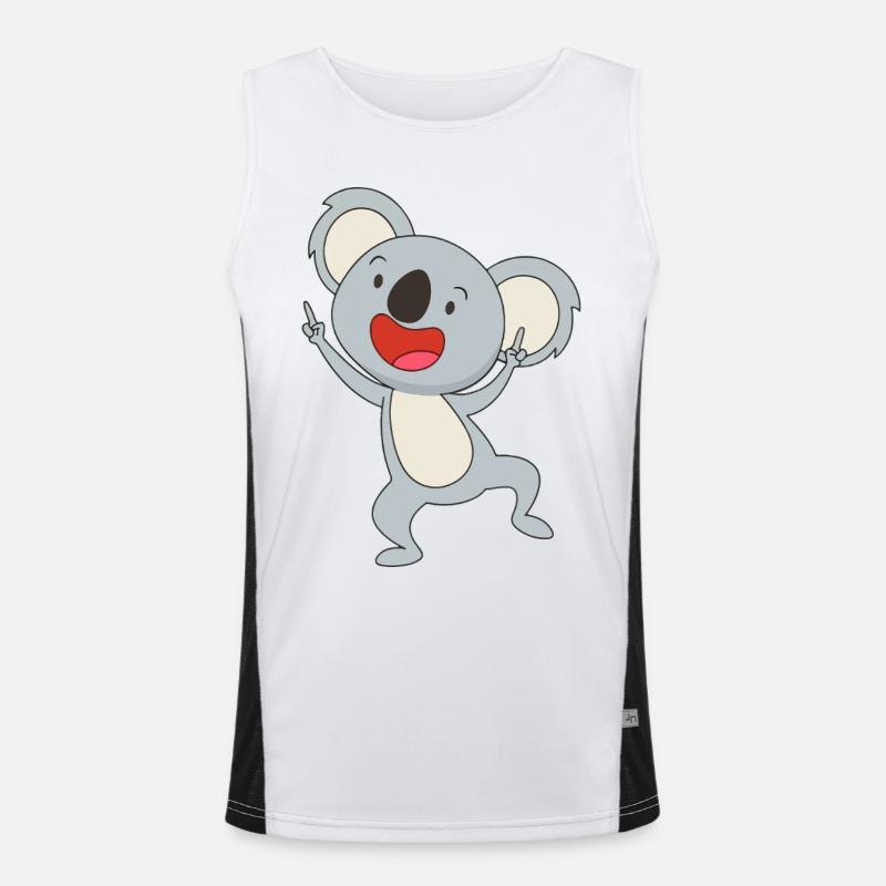 Dancing Koala Joy Funktionelles Kontrast-Tank Top für Männer 