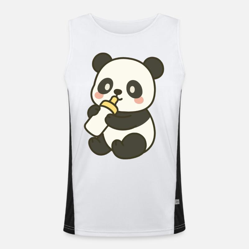 Panda-Schnuffelzeit Funktionelles Kontrast-Tank Top für Männer 